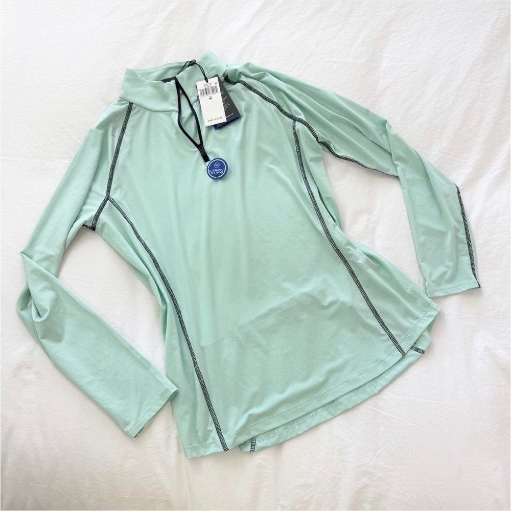 RLX Ralph Lauren Airflow Quarter Zip Golf Pullover Mint Green Size Medium NWT - Picture 2 of 7